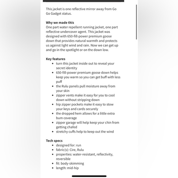 Lululemon Run:Turn Around Goose Down Puffer Jacket Black Grey Size S - Picture 8 of 16